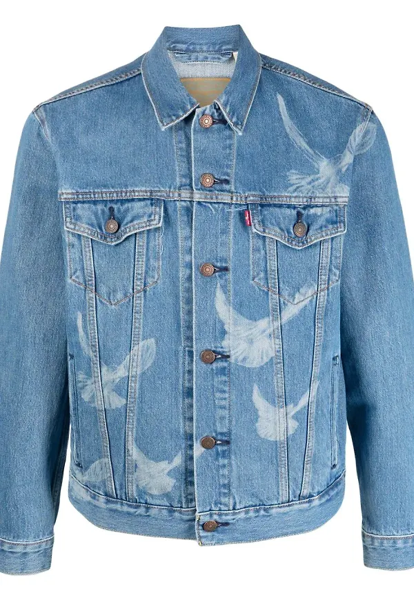 Levi's jeansjacka med fågeltryck - Blå