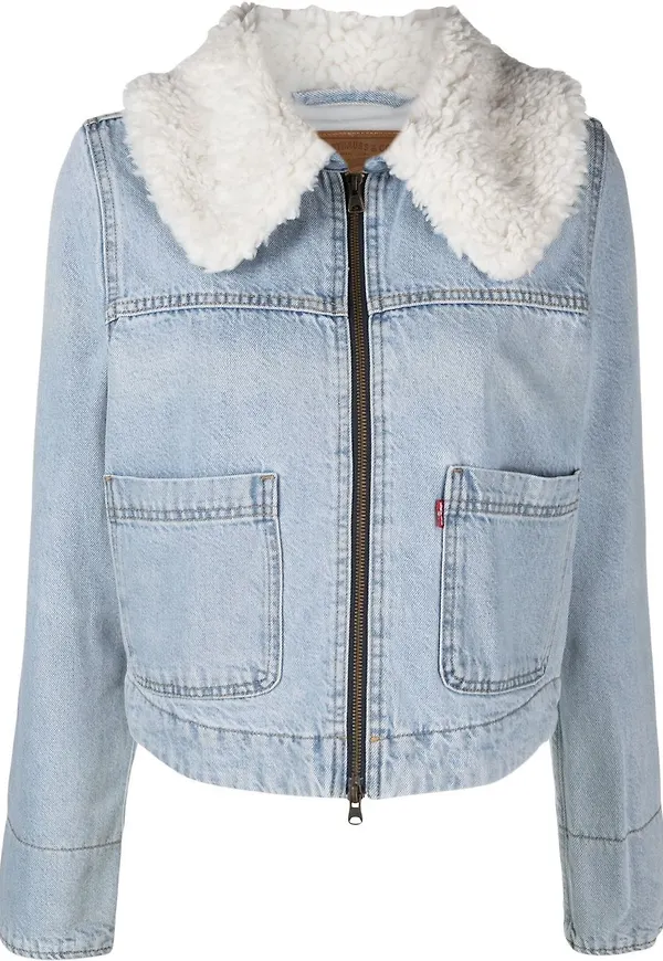 Levi's jeansjacka med konstpälskrage - Blå