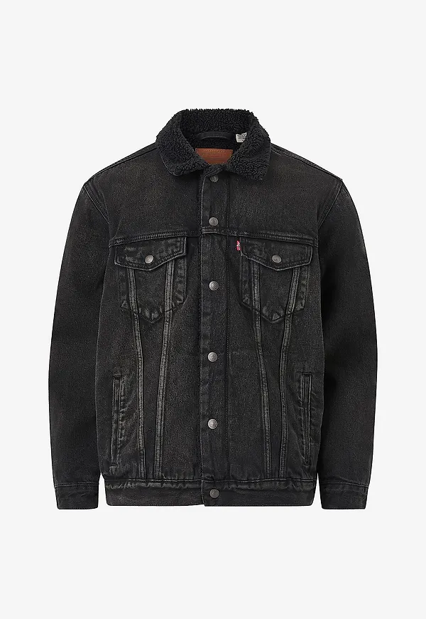 Levi's - Jeansjacka Relaxed Fit Sherpa Trucker - Svart