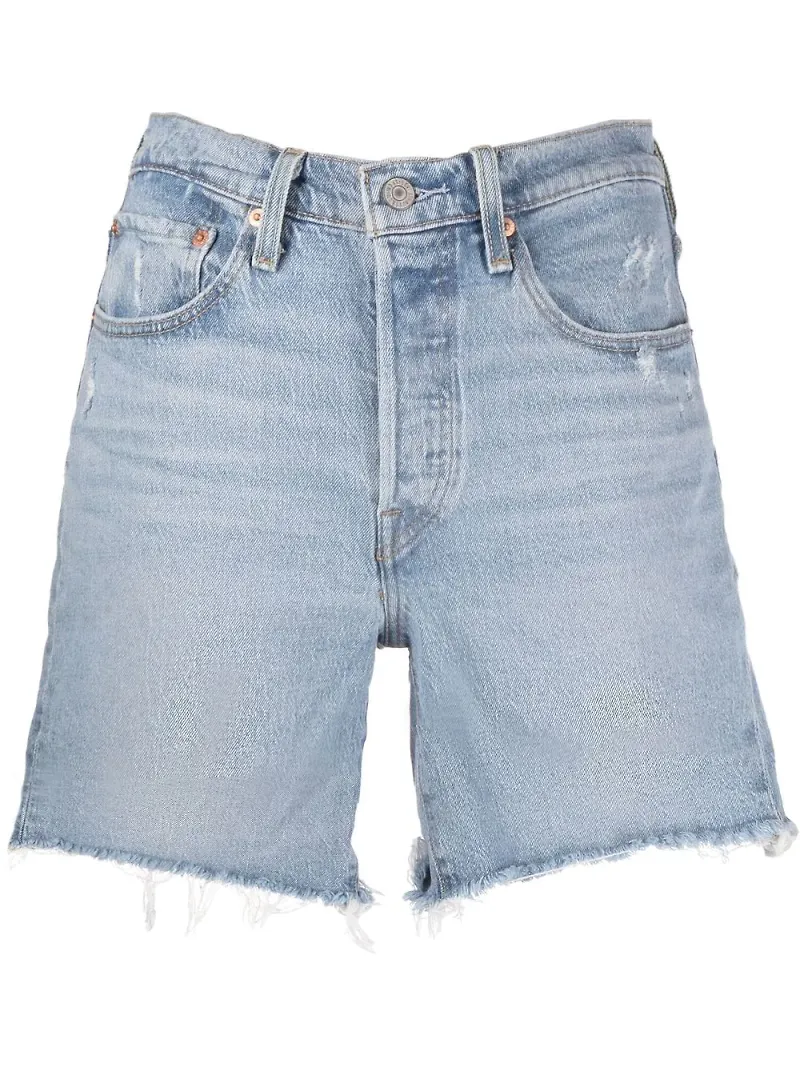 Levi's jeansshorts med osydd kant - Blå