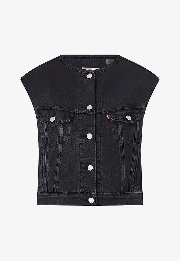 Levi's - Jeansväst Collarless Shrunken 90s - Svart