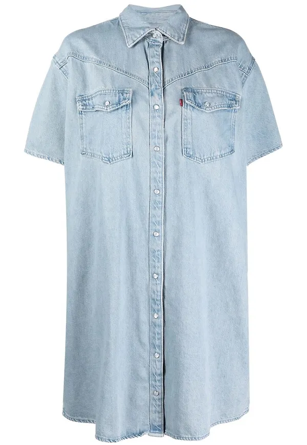 Levi's knälång skjortklänning - Blå