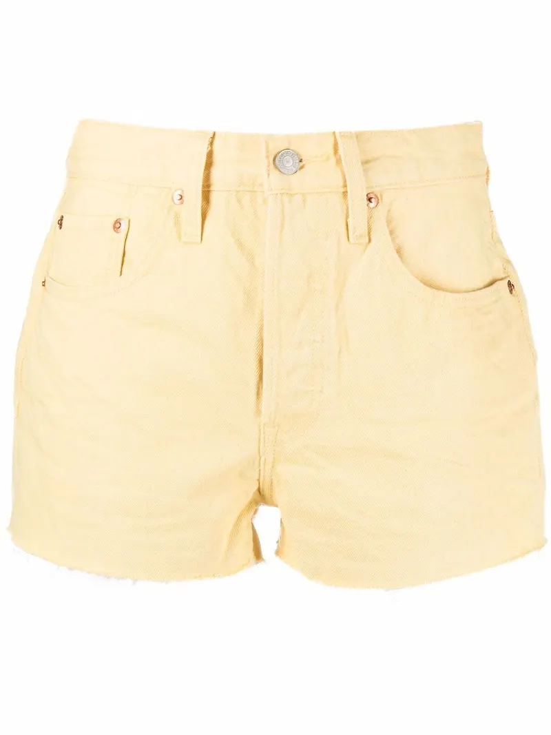 Levi's shorts med osydd fåll - Gul