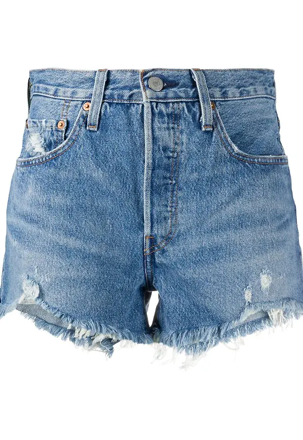 Levi's slitna jeansshorts - Blå