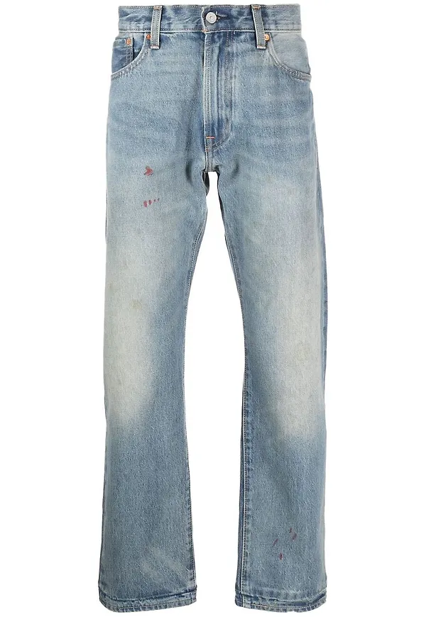 Levi's stentvättade straight-jeans - Blå