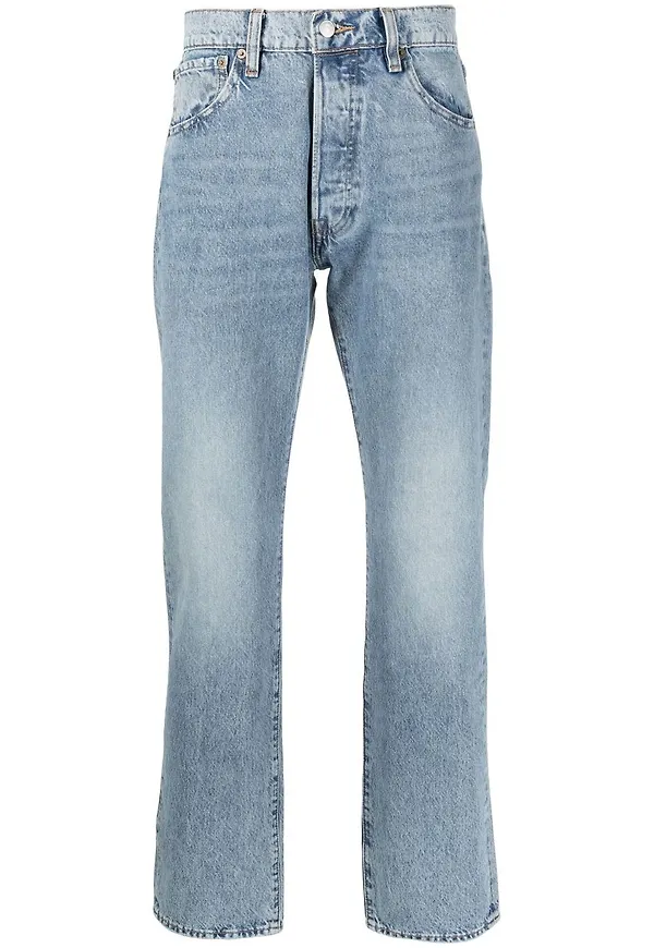 Levi's stentvättade straight-jeans - Blå