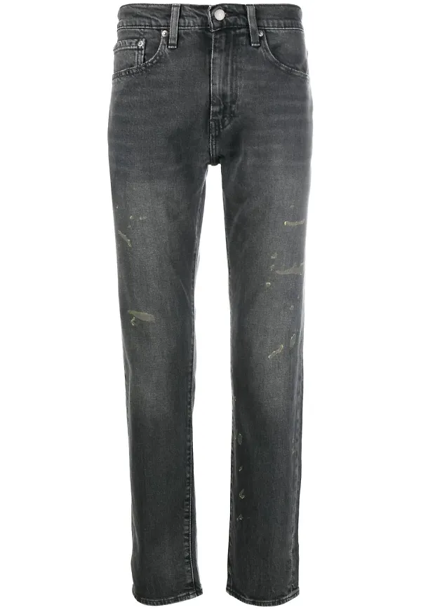 Levi's straight-jeans med slitning - Svart