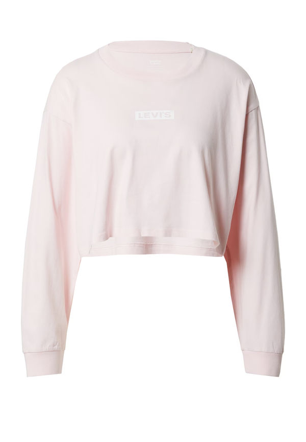 LEVI'S T-shirt 'GRAPHIC LS CROP REESE REDS' pastellrosa / vit