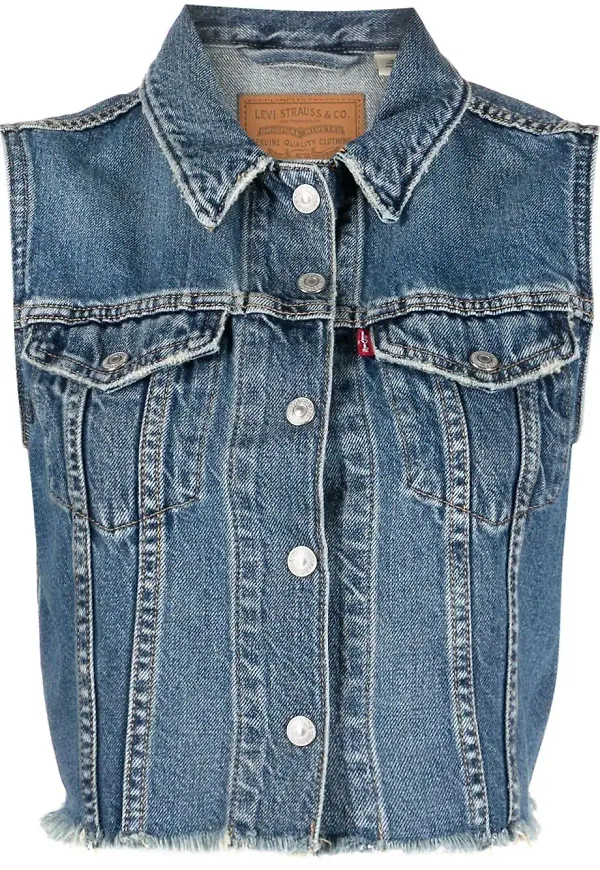 Levi's XS beskuren jeansväst - Blå