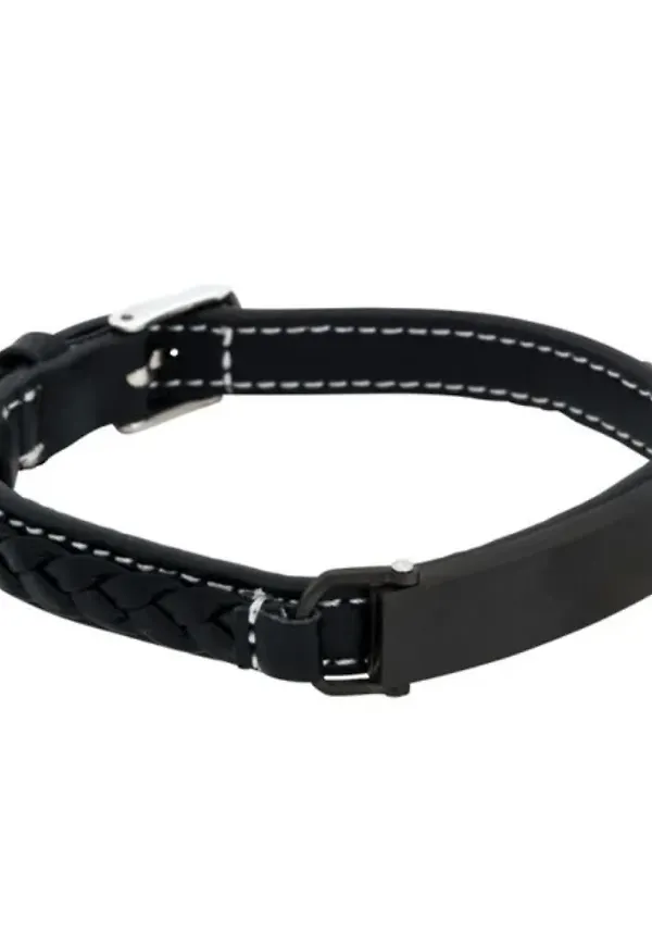 Levin Leather Bracelet Black