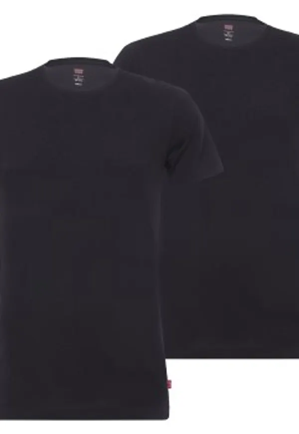 Levis 2P Base Crew Neck T-shirt Svart bomull X-Large Herr