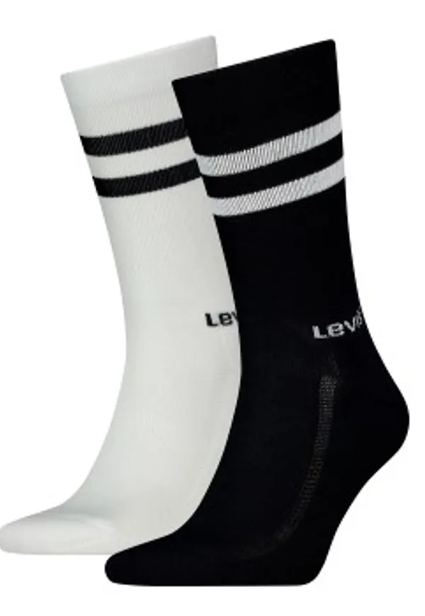 Levis Strumpor 2P Regular Cut Stripe Socks Svart/Vit Strl 39/42