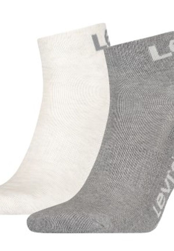 Levis Strumpor 2P Sport Logo Mid Cut Sock Vit/Grå Strl 43/46