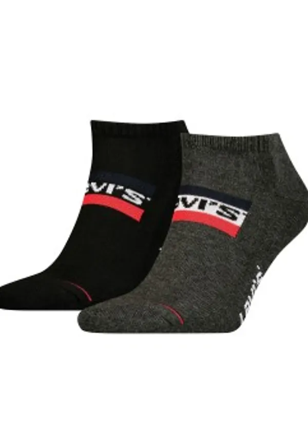 Levis Strumpor 2P Sportswear Logo Low Cut Sock Grå/Svart Strl 43/46