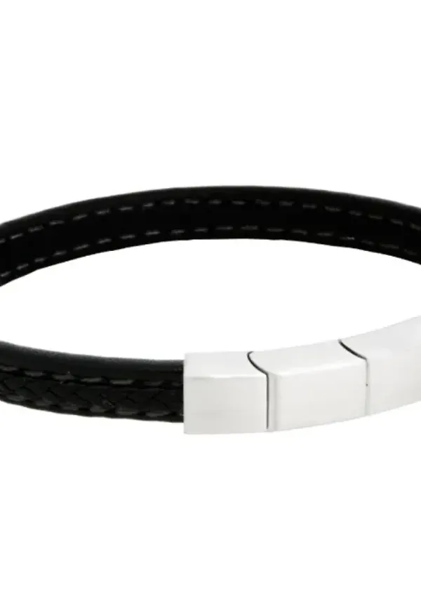 Lex Leather Bracelet Black