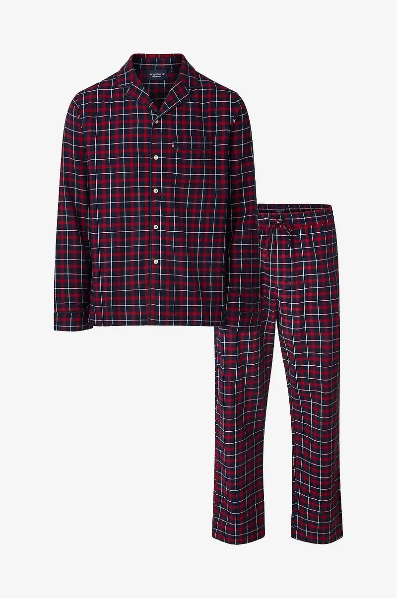Lexington - Ethan Pyjamas Set i bomullsflanell - Blå