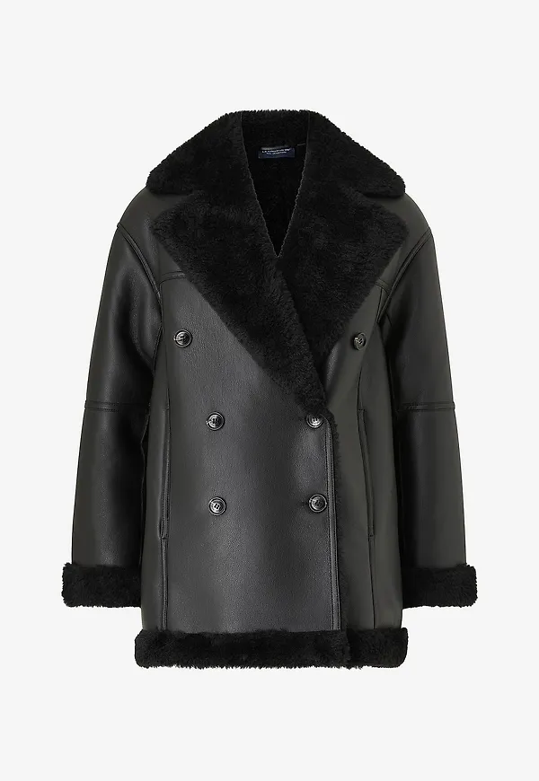 Lexington - Kappa Daniella Faux Shearling Coat - Svart