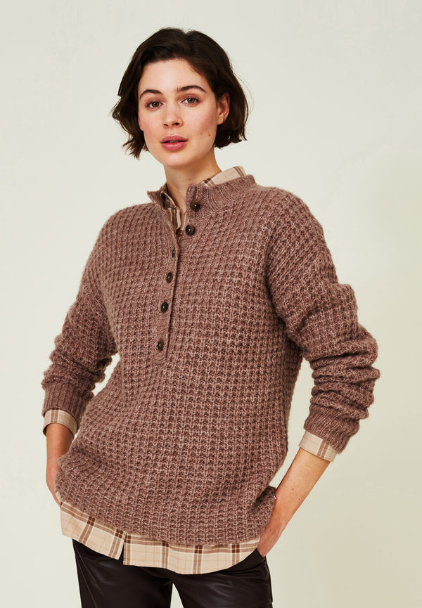 Lexington Katie Wool Blend Sweater, Tröja i storlek L och färg Brun