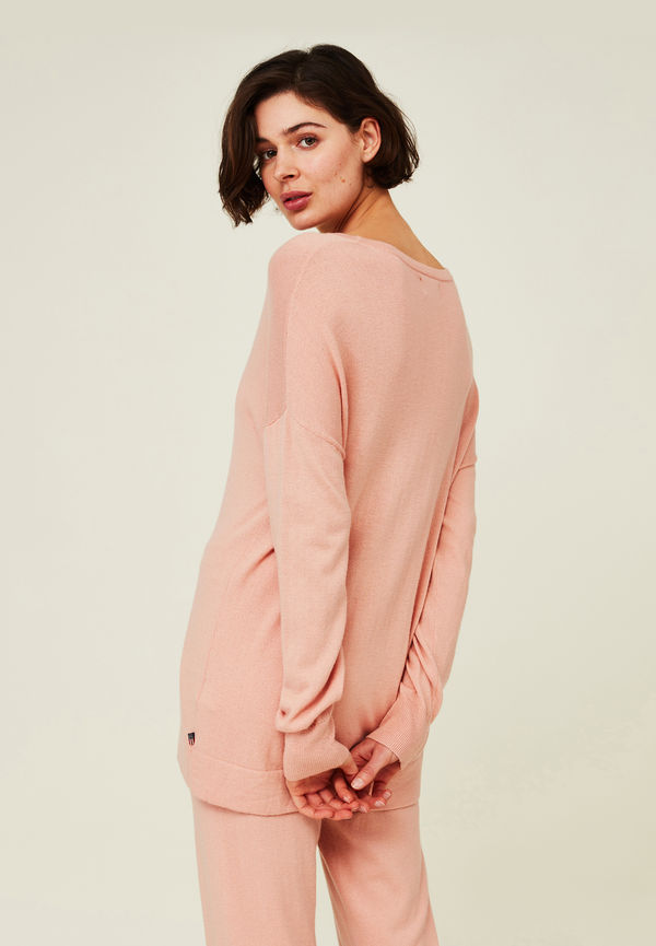 Lexington Valentina Merino/viscose Blend Crew Neck Sweater, Tröja i storlek M och färg Rosa
