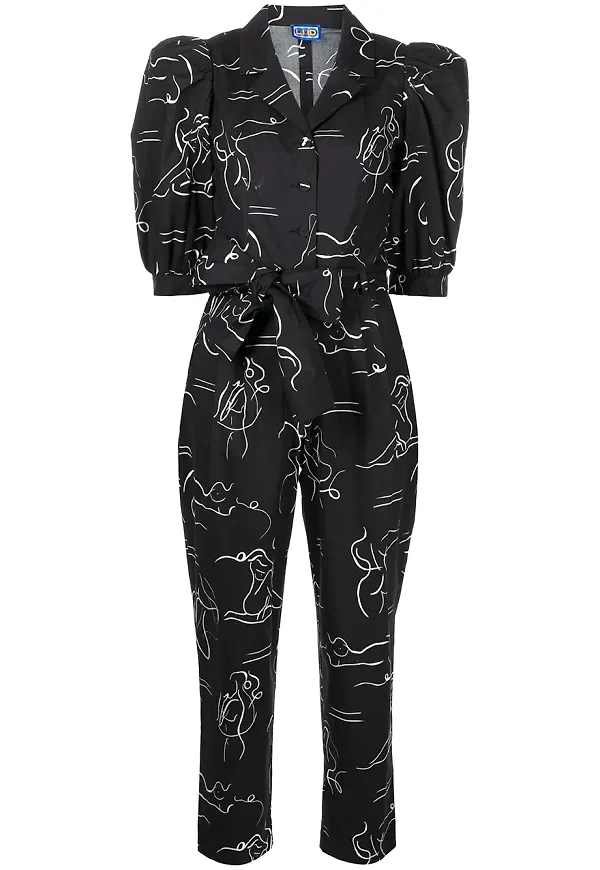 Lhd Casitas jumpsuit med illustration - Svart