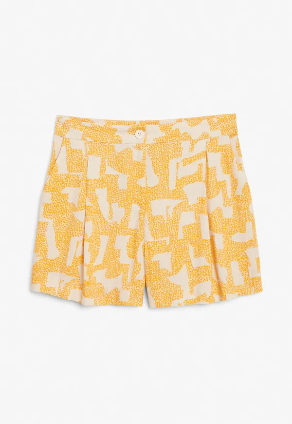 Lightweight high waist shorts - Beige