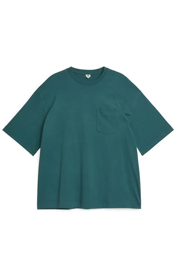 Lightweight Pocket-Detail T-Shirt - Turquoise