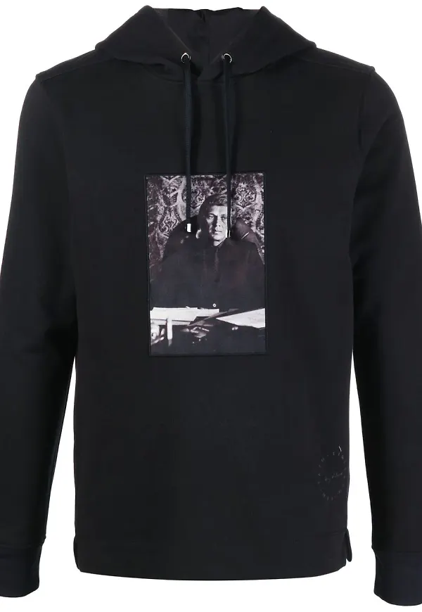 Limitato hoodie med fotografiskt tryck - Svart