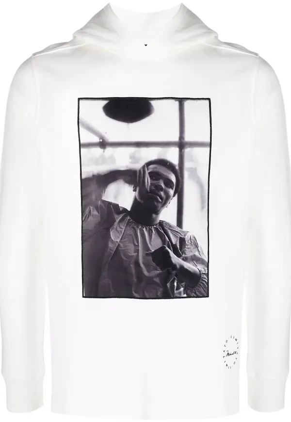 Limitato hoodie med fototryck - Vit