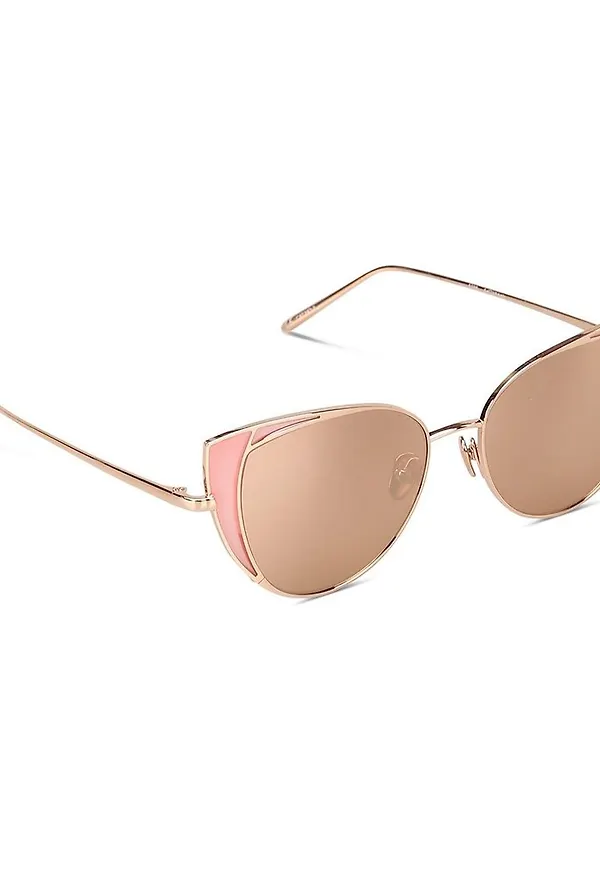 Linda Farrow - Solglasögon - Rosa - Dam - Storlek: 54 MM