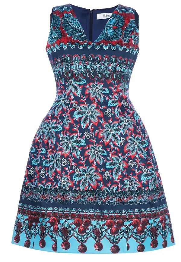 Linda Farrow printed lantern dress - Blå