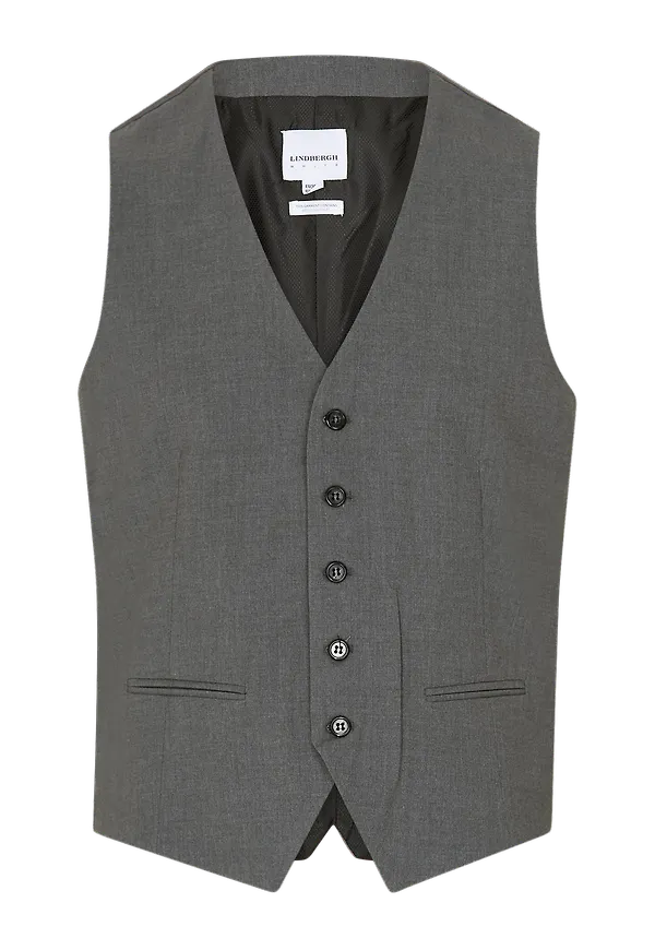 Lindbergh - Väst Men's Waistcoat For Suit - Grå - 48