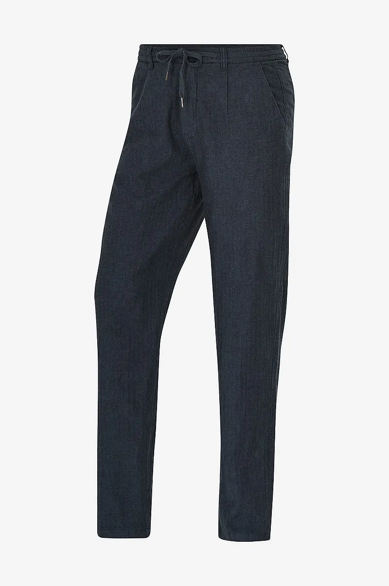 Lindbergh - Byxor Linen Blend Herringbone Pants - Blå