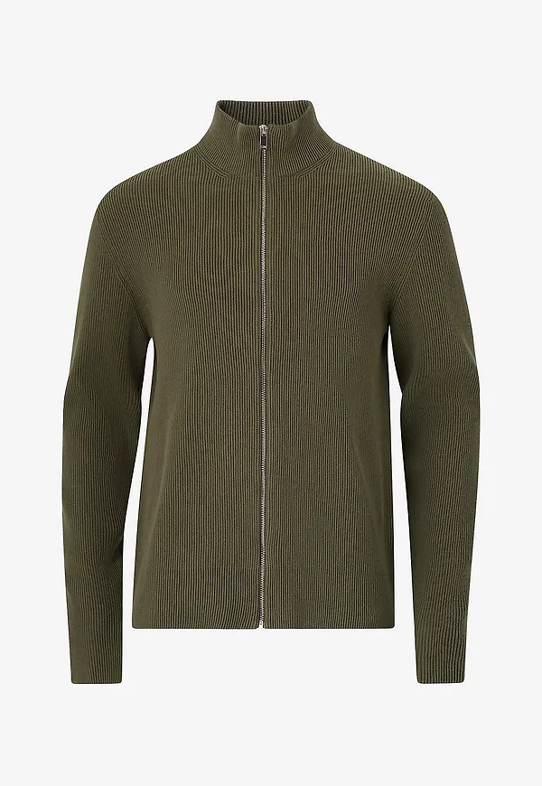 Lindbergh - Cardigan Knitted Zip - Grön