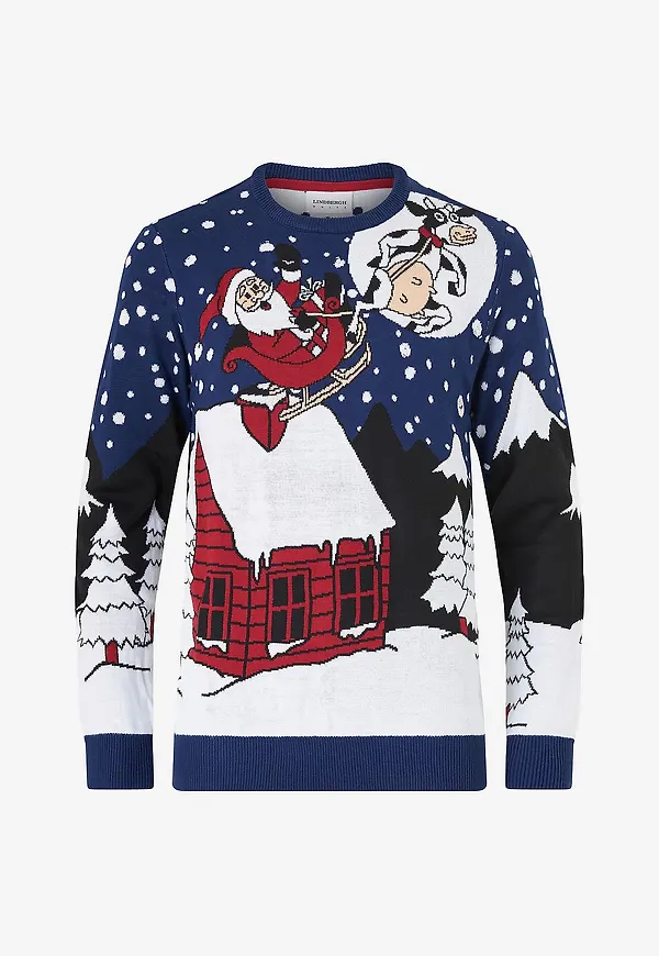 Lindbergh - Jultröja Xmas Light Knit - Blå
