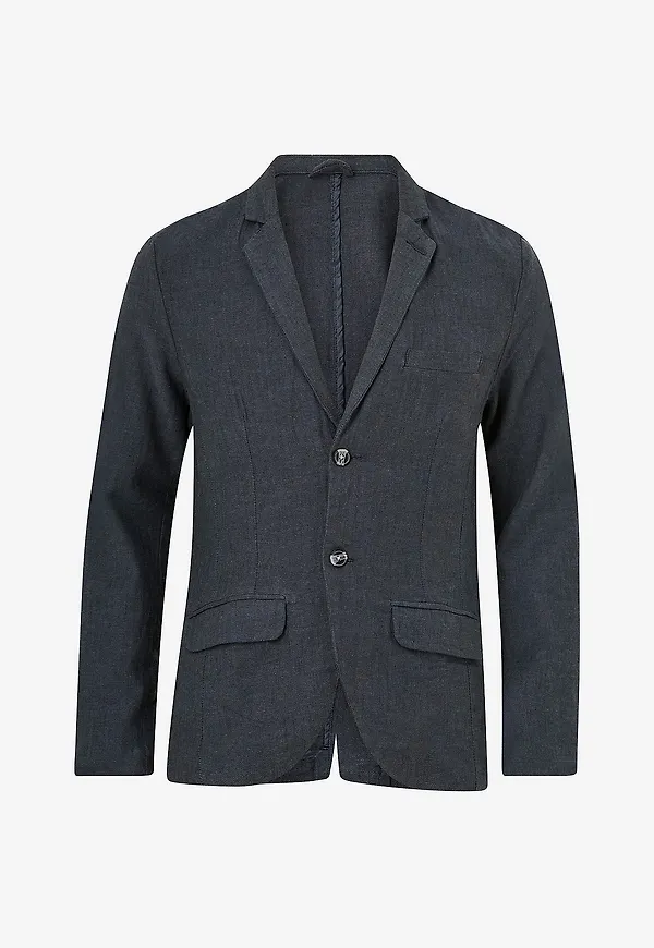 Lindbergh - Kavaj Cotton Linen Blazer - Blå