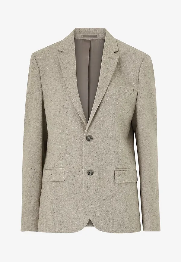 Lindbergh - Kavaj Flannel Wool Blend Blazer - Grå