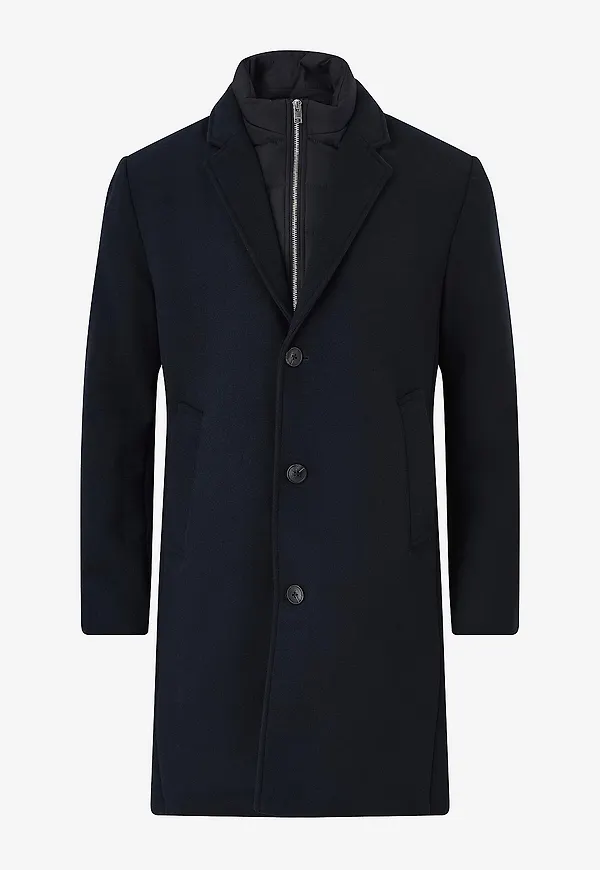 Lindbergh - Rock Detachable Collar Lapel Coat - Svart