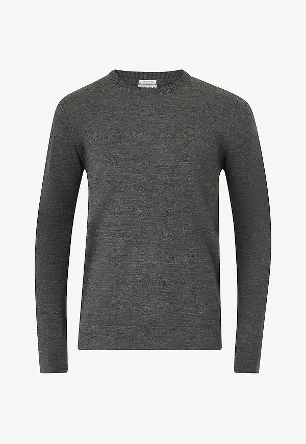 Lindbergh - Tröja Merino Knit O-Neck - Grå