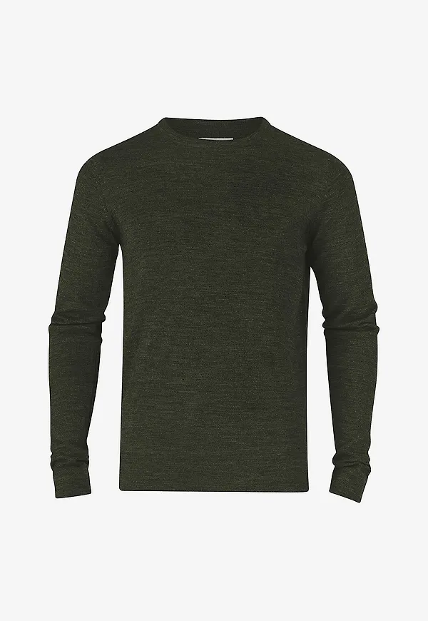 Lindbergh - Tröja Merino Knit O-neck - Grön