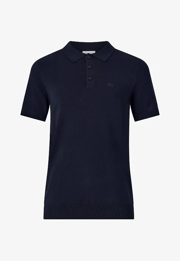 Lindbergh - Tröja S/S Polo Knit - Blå