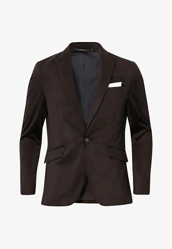 Lindbergh - Kavaj Velvet Blazer - Brun