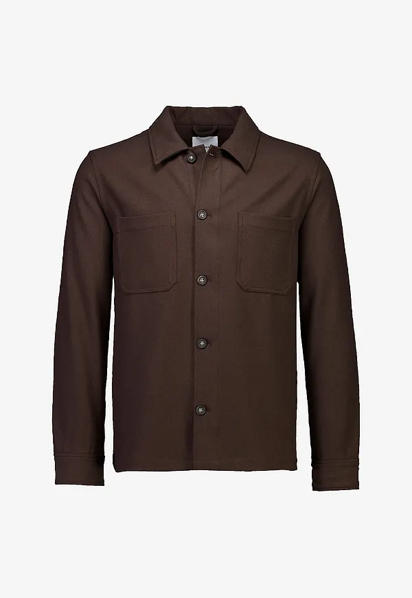 Lindbergh - Overshirt Superflex brushed mel overshirt - Brun