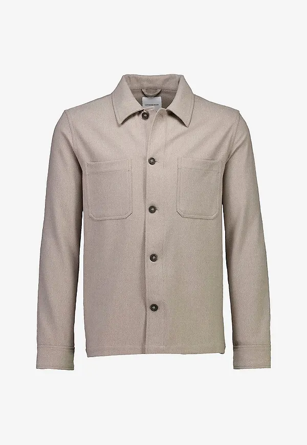 Lindbergh - Overshirt Superflex brushed mel overshirt - Grå