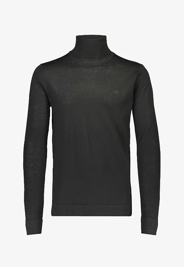Lindbergh - Polotröja Merino Knit Roll-neck - Svart