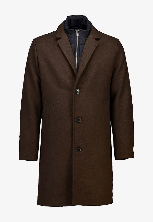Lindbergh - Rock Detachable Collar Lapel Coat - Brun