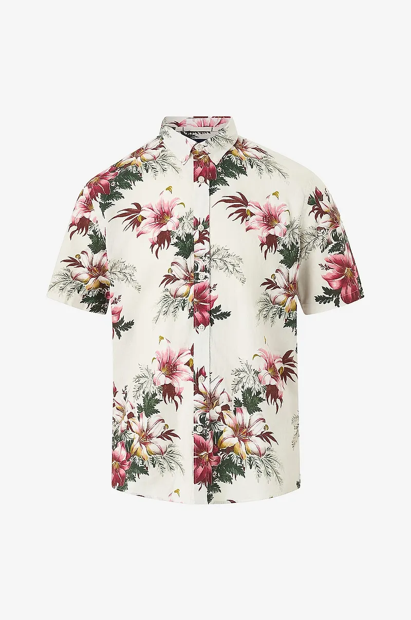 Lindbergh - Skjorta Linen Blend Shirt S/S - Vit