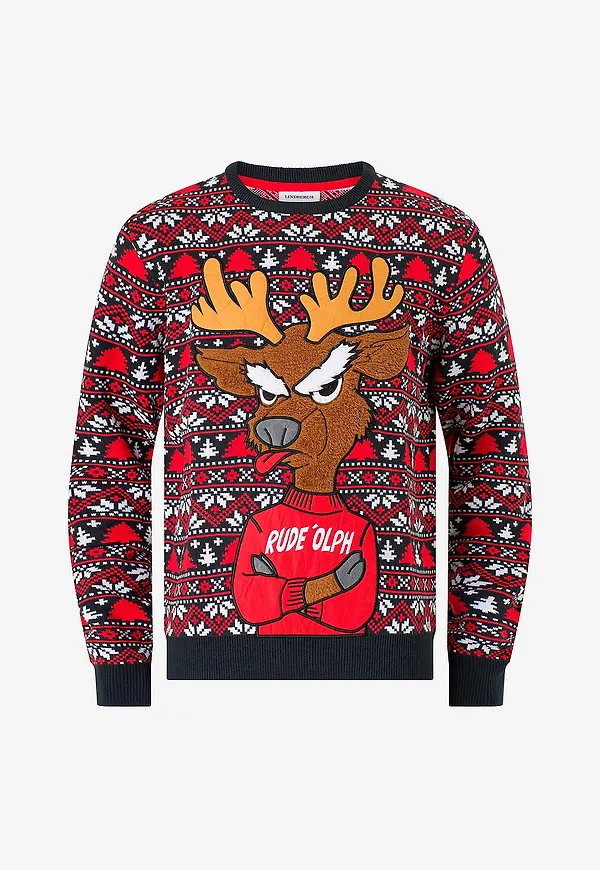 Lindbergh - Tröja 3D Xmas Knit - Röd