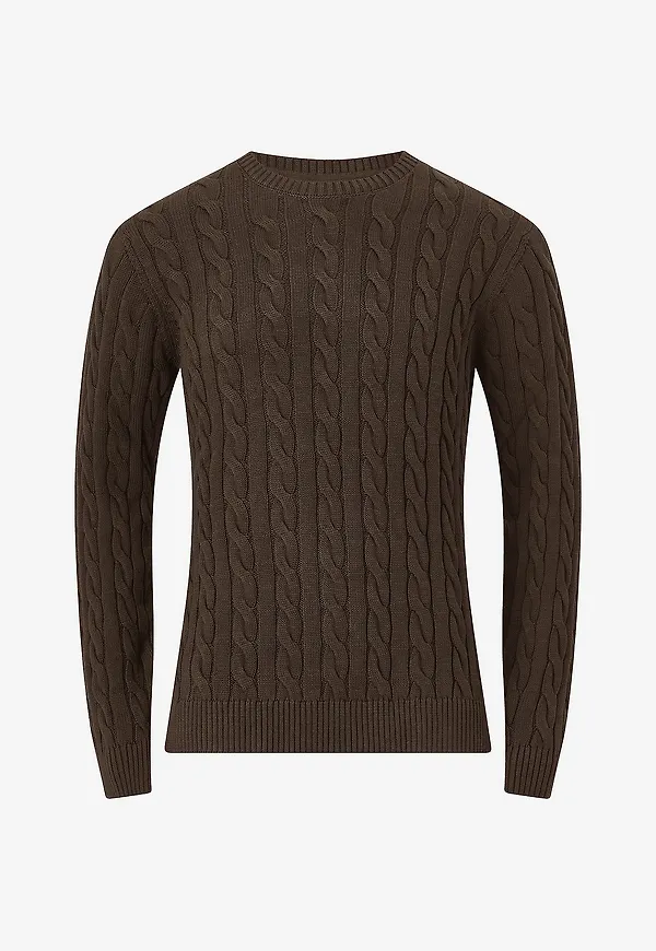 Lindbergh - Tröja Cabel knit - Brun