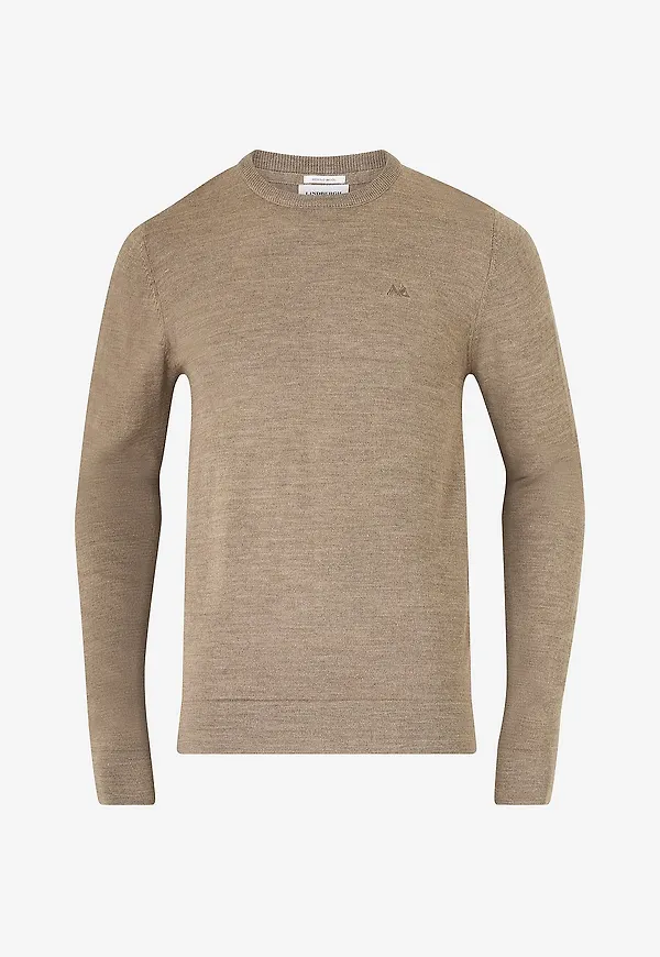 Lindbergh - Tröja Merino Knit O-neck - Beige