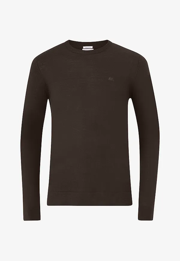 Lindbergh - Tröja Merino Knit O-neck - Brun